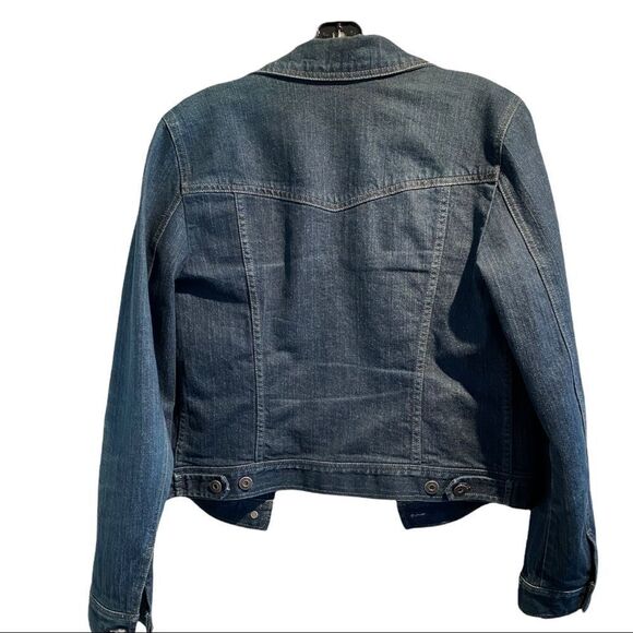 Theory Women's Dark Denim Jean Jacket size M - Picture 3 of 11